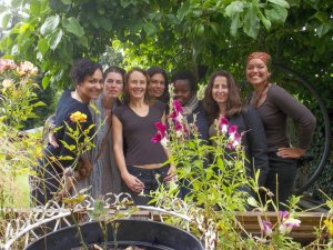 Choir girls taking a break at Gold Dust Studios
